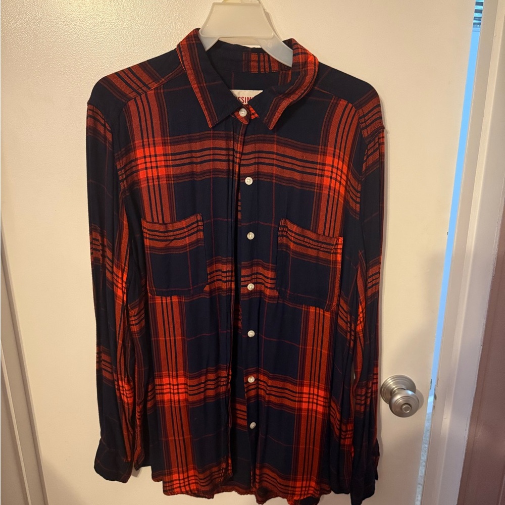 Mossimo Supply Co Red and Black Casual Button Down Shirt